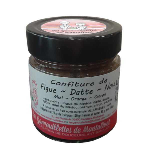 Confiture Figue, Datte, Noix des Garrouillettes de Montalivet - 280 gr x2