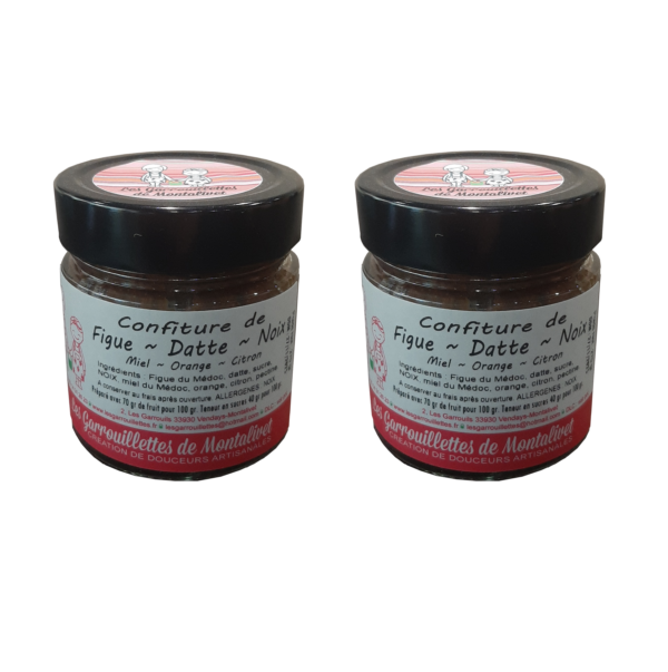 Confiture Figue, Datte, Noix - 280 gr x2