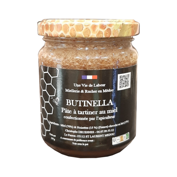 MyMedoc - Butinella Pâte à Tartiner Artisanale : Miel Noisettes, Chocolat