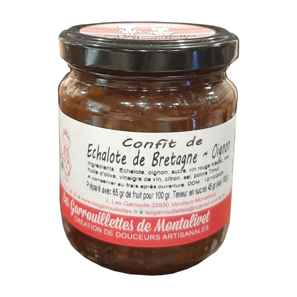 Confit Echalote de Bretagne, Oignon des Garrouillettes de Montalivet - 250 gr